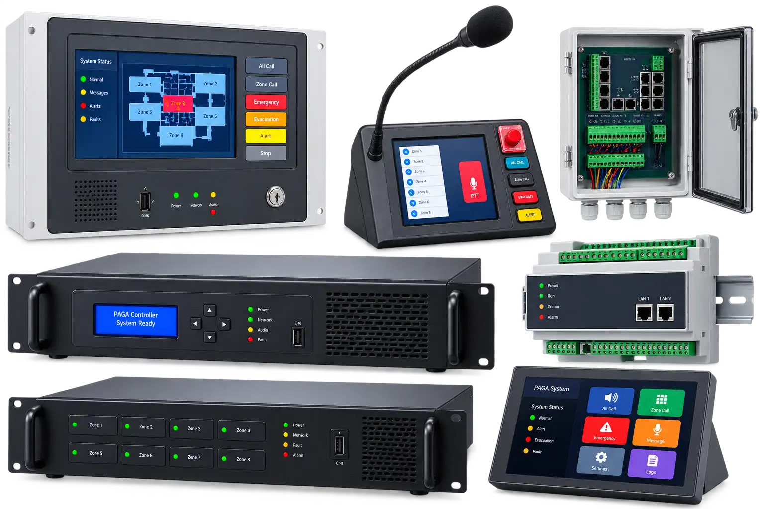 PAGA system controllers for communication management